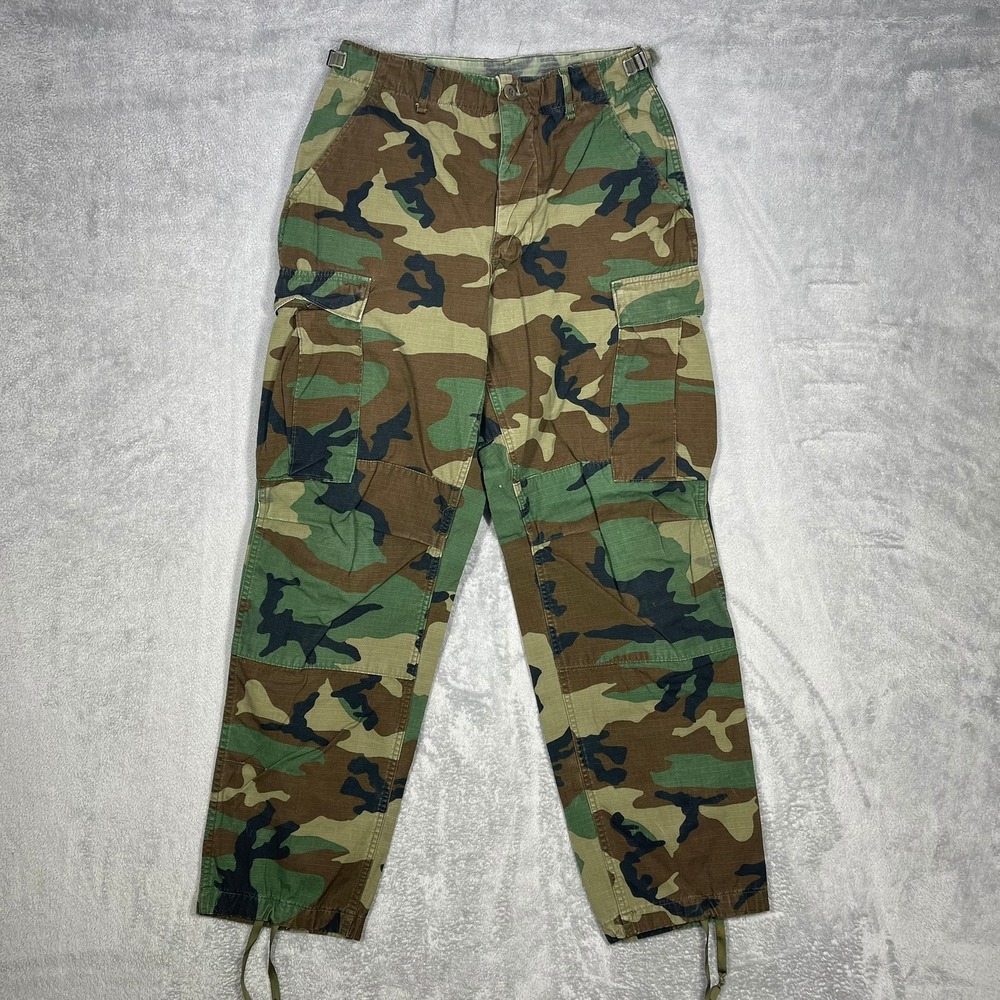 US Military Cargo Pants Mens Small Regular Green Woodland Camo BDU Trousers